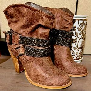 Brown Embellished Boots